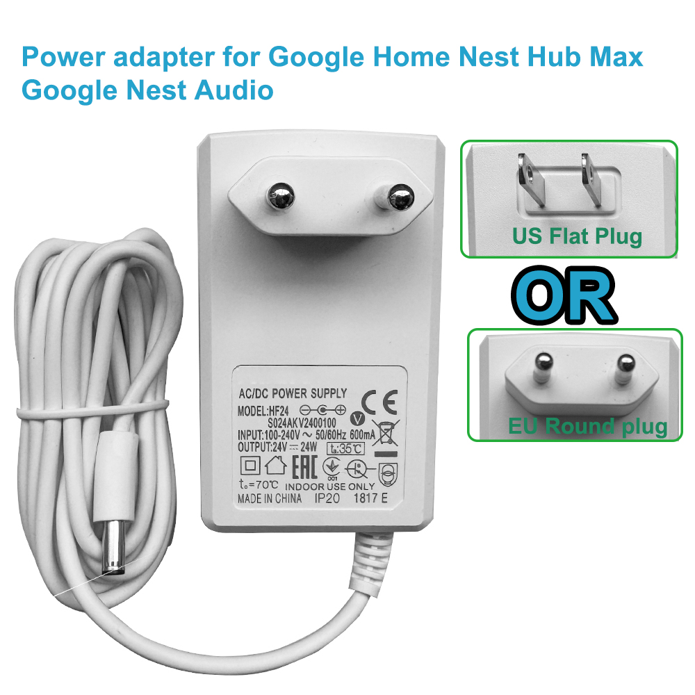Google Speaker Nest Audio - 24V Power Supply adapte for Google